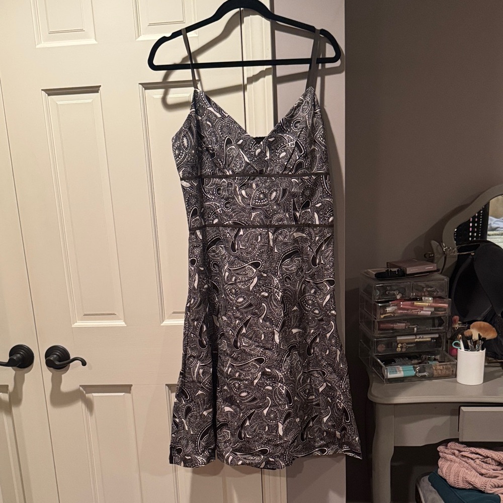 LOFT Brown and White Paisley Mini Dress